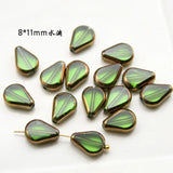 30Pcs/Pack Emerald Glass Clover Peach Heart Earrings DIY Crystal Accessories