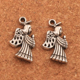 30Pcs Angel Flower Wings Spacer Charm Beads Tibetan Silver Pendants L102