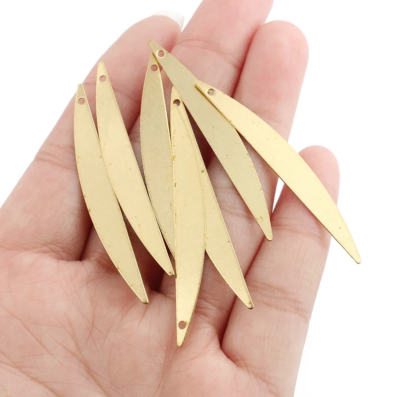 30Pcs Brass Irregular Leaf Charms Pendant for DIY Jewelry Making