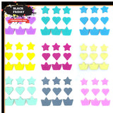 30Pcs Silicone Beads Mini Star/Heart/Crown For Making Necklace Bracelet
