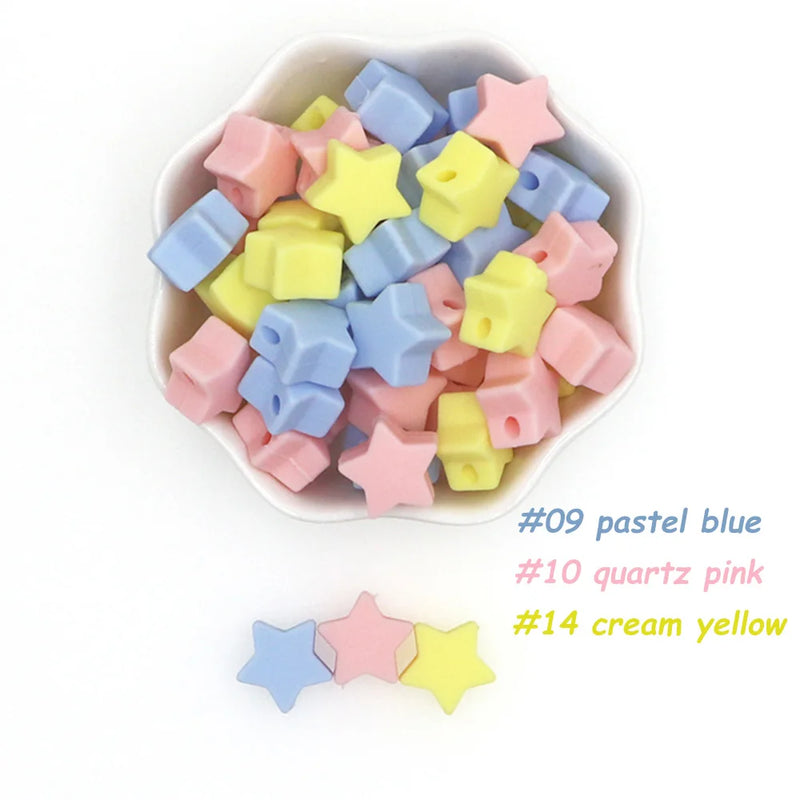 30Pcs Silicone Beads Mini Star/Heart/Crown For Making Necklace Bracelet