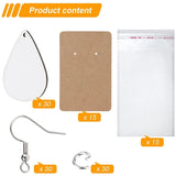 30Pcs Sublimation Earring Blank Kit with Hooks, Card, Jump Ring