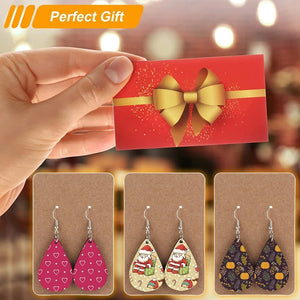 30Pcs Sublimation Earring Blank Kit with Hooks, Card, Jump Ring