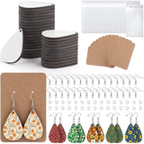 30Pcs Sublimation Earring Blank Kit with Hooks, Card, Jump Ring