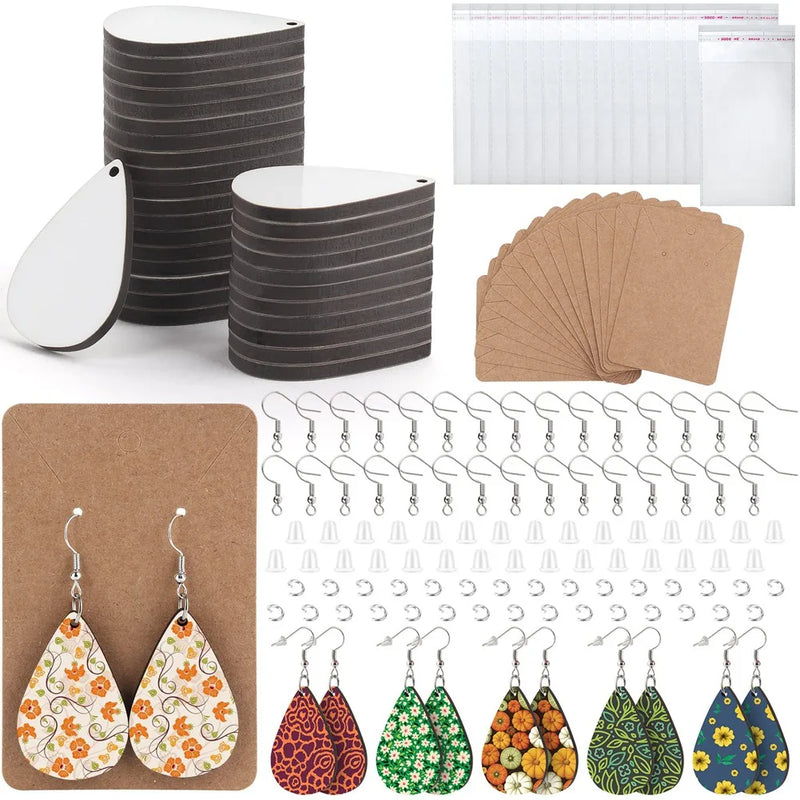 30Pcs Sublimation Earring Blanks Heat Transfer Supplies