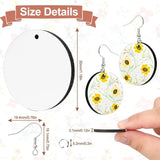 30Pcs Sublimation Wooden Earrings Double Side Round Blank Heat Transfer