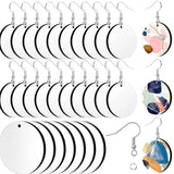 30Pcs Sublimation Wooden Earrings Double Side Round Blank Heat Transfer