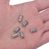 30Pcs Tibetan Silver Tube Spacer Beads 9.6x5.8mm Antique Metal Column Loose Bead