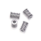 30Pcs Tibetan Silver Tube Spacer Beads 9.6x5.8mm Antique Metal Column Loose Bead