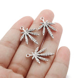 30Pcs Tibetan Silver Maple Leaves Charms Pendant DIY Jewelry Findings
