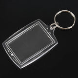 30Pcs Transparent Blank Insert Photo Keychain Split Key Ring Holder