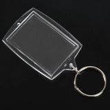 30Pcs Transparent Blank Insert Photo Keychain Split Key Ring Holder