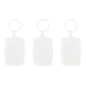 30Pcs Transparent Blank Insert Photo Keychain Split Key Ring Holder