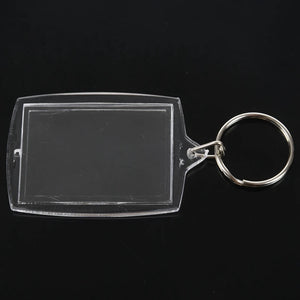 30Pcs Transparent Blank Insert Photo Keychain Split Key Ring Holder