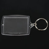 30Pcs Transparent Blank Insert Photo Keychain Split Key Ring Holder