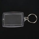 30Pcs Transparent Blank Insert Photo Keychain Split Key Ring Holder