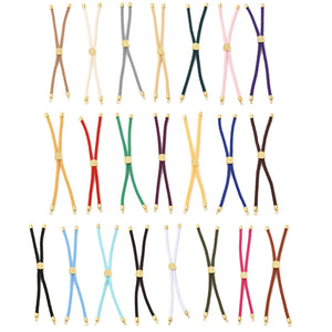 30Pcs Twisted Nylon Cord Silder Bracelets for Jewelry Making