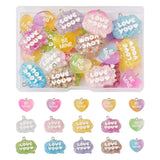 30Pcs Heart Jelly Sweets Resin Pendant with Glitter Powder Necklace DIY
