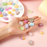 30Pcs Heart Jelly Sweets Resin Pendant with Glitter Powder Necklace DIY
