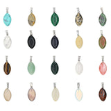 30Pcs Eye Shape Pendant Green Turquoise Malachite Quartz Agate DIY Necklace Gift