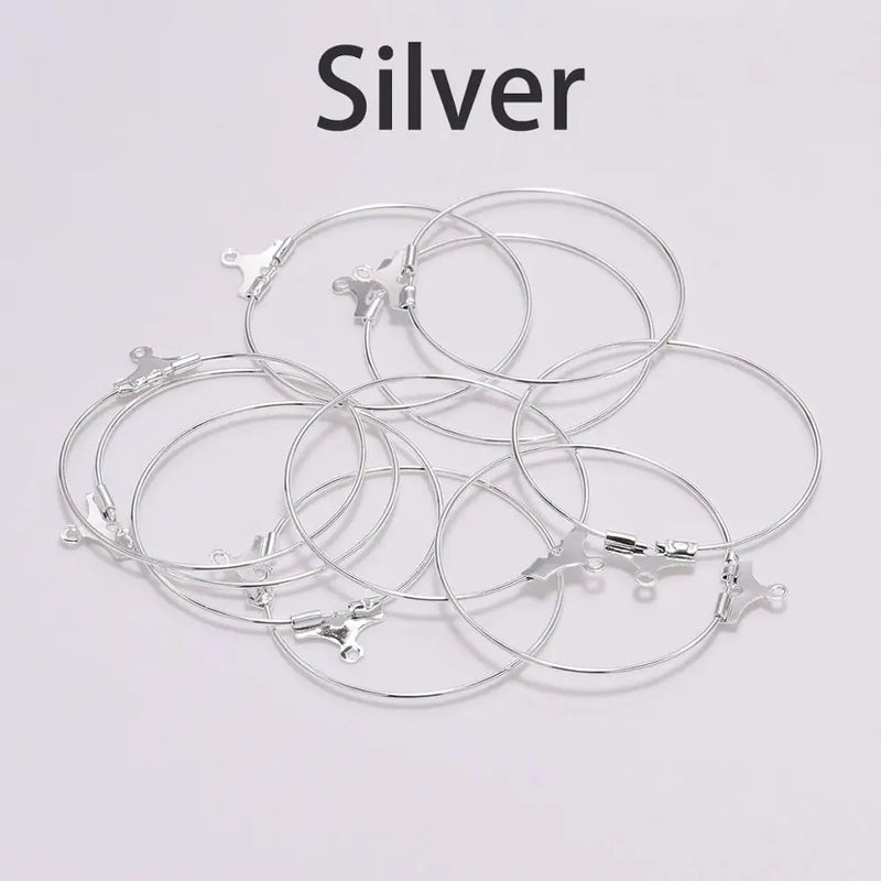 30Pcs DIY Big Round Wire Hoop Earrings Kit for Dangle Earring Jewelry Making
