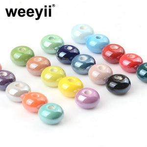 30Pcs 5x8mm Ceramic Colorful Beads DIY Jewelry Making Pendant Spacer Loose Beads
