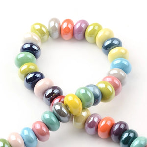 30Pcs 5x8mm Ceramic Colorful Beads DIY Jewelry Making Pendant Spacer Loose Beads