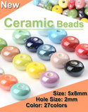 30Pcs 5x8mm Ceramic Colorful Beads DIY Jewelry Making Pendant Spacer Loose Beads