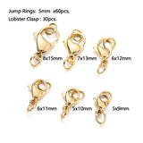 30Pcs Stainless Steel Lobster Clasp Jump Rings Jewelry Making Findings