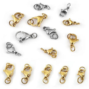 30Pcs Stainless Steel Lobster Clasp Jump Rings Jewelry Making Findings
