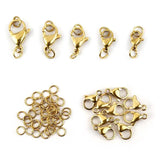 30Pcs Stainless Steel Lobster Clasp Jump Rings Jewelry Making Findings