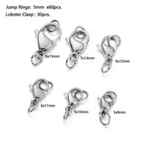30Pcs Stainless Steel Lobster Clasp Jump Rings Jewelry Making Findings