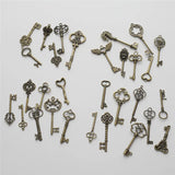 30Pcs Vintage Bronze Alloy Key Charms Pendant DIY Necklace Bracelet Jewelry
