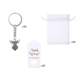 30Pcs Angel Keychain with Key Ring Chain Yarn Bags Thank You Pendant for Kids
