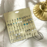 30Pcs Geometry Earrings Bow Ear Studs Decoration Women Party Jewelry