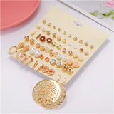30Pcs Geometry Earrings Bow Ear Studs Decoration Women Party Jewelry