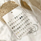 30Pcs Geometry Earrings Bow Ear Studs Decoration Women Party Jewelry