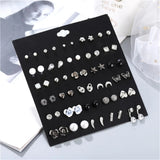 30Pcs Geometry Earrings Bow Ear Studs Decoration Women Party Jewelry