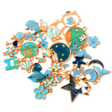 30Pcs Mixed Enamel Charms Animal Flower Pendant DIY Jewelry Making Set