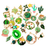 30Pcs Mixed Enamel Charms Animal Flower Pendant DIY Jewelry Making Set