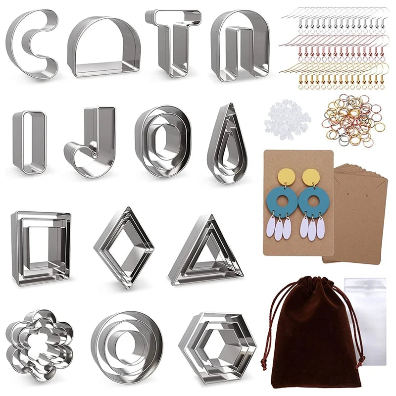 30 Pcs Polymer Clay Cutters for Jewelry Making with Earring Cards
