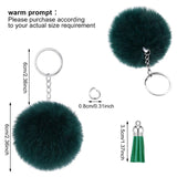30 Pom Pom Keychains Set with Fluffy Faux Fur Pompom Tassels