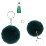 30 Pom Pom Keychains Set with Fluffy Faux Fur Pompom Tassels