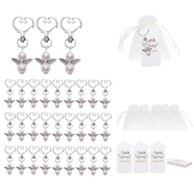 Lucky Guardian Angel Keychain Keepsake for Baby Shower Guests