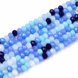 Opaque Jade Glass Faceted Rondelle Beads 3mm Strand