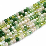 Opaque Jade Glass Faceted Rondelle Beads 3mm Strand