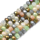 Opaque Jade Glass Faceted Rondelle Beads 3mm Strand