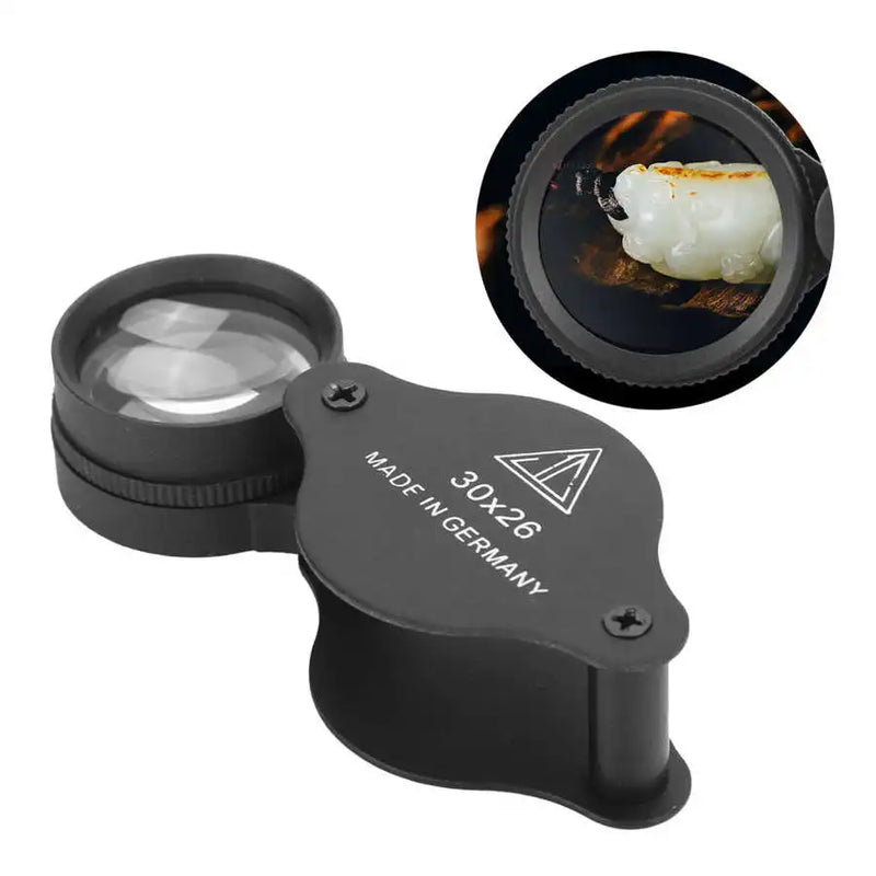 30X Portable Magnifier Jewelers Eye Tool Jewellery Folding Loupe Glass Lens