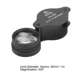 30X Portable Magnifier Jewelers Eye Tool Jewellery Folding Loupe Glass Lens