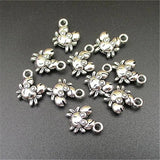 30X Small Crab Charms Antique Silver Pendant DIY Jewelry Findings